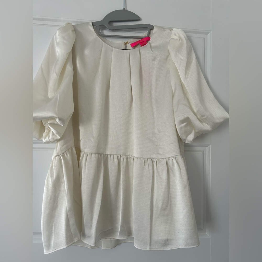 NWT Lilly Pulitzer blakelynn puff elbow sleeve top - Picture 2 of 6